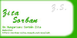 zita sorban business card